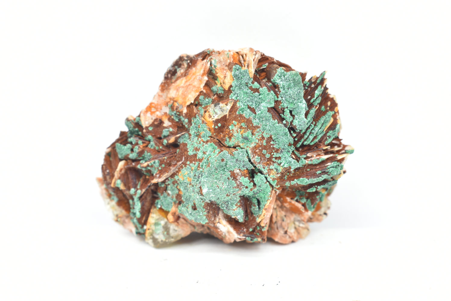 Malachite on Barite