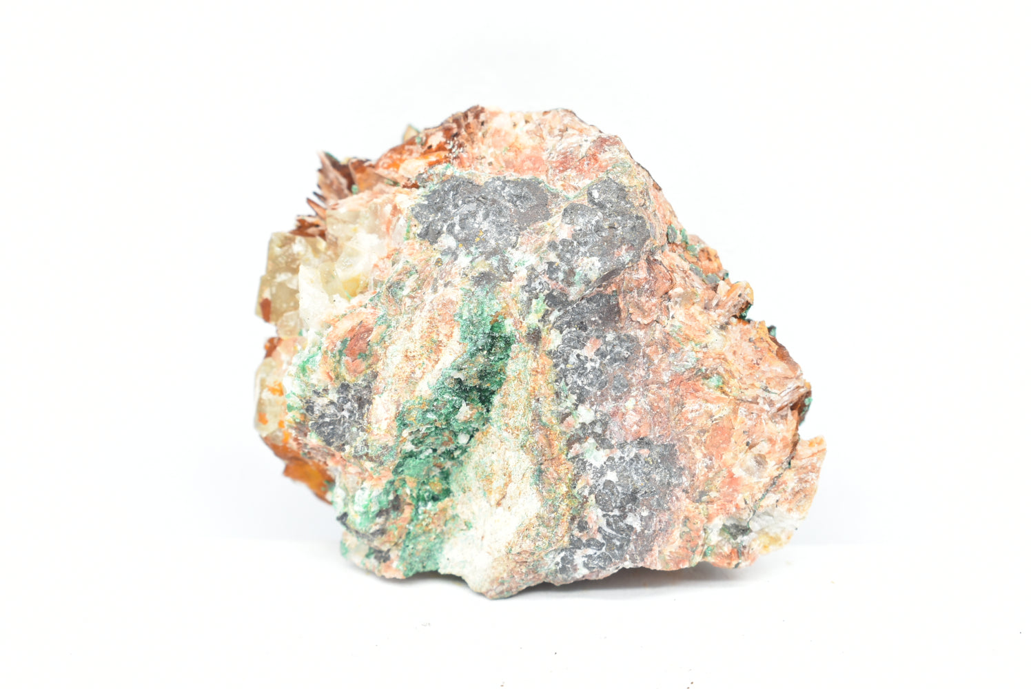 Malachite on Barite