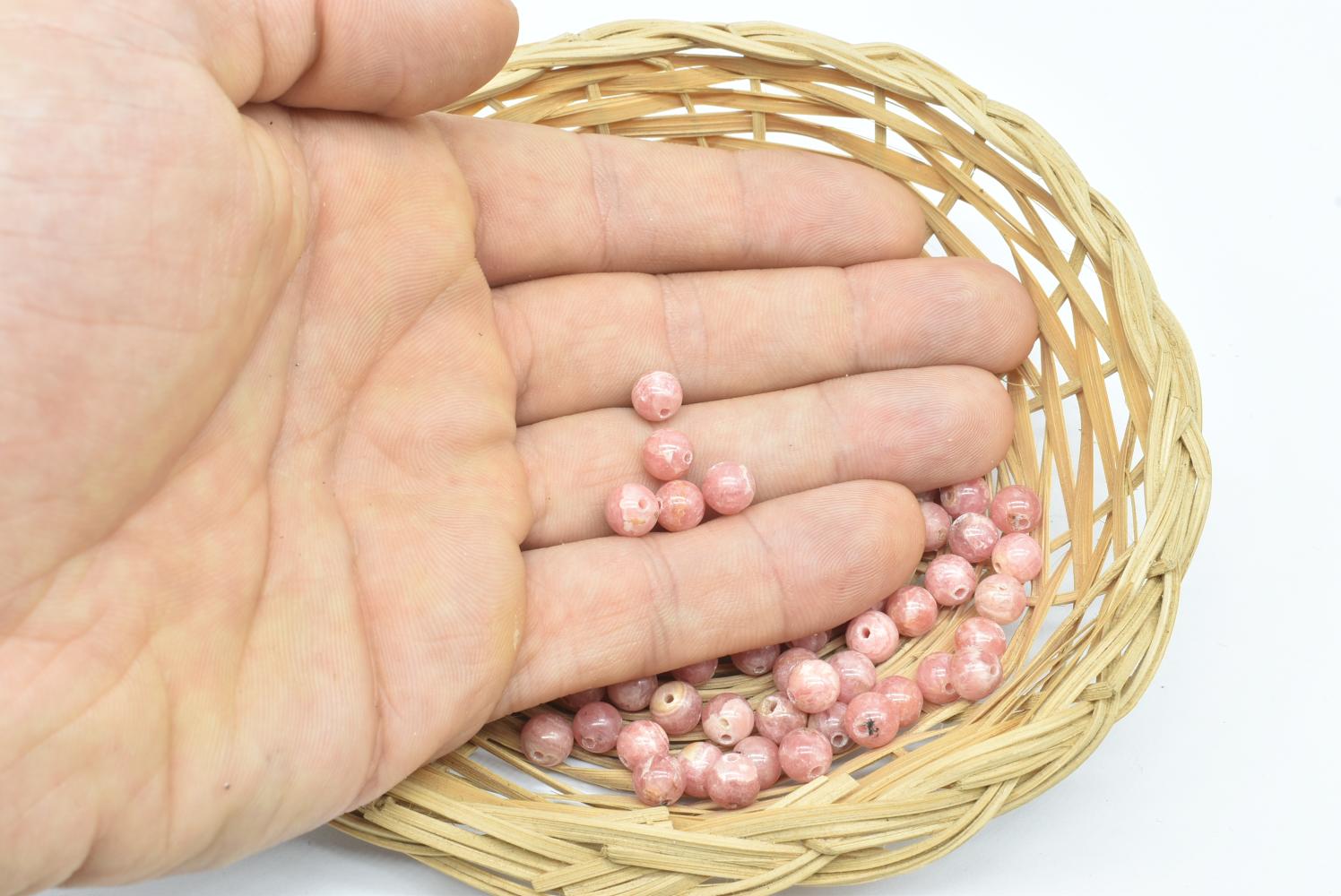 Perline di Rodocrosite 6 mm Forate - 1 Pezzo