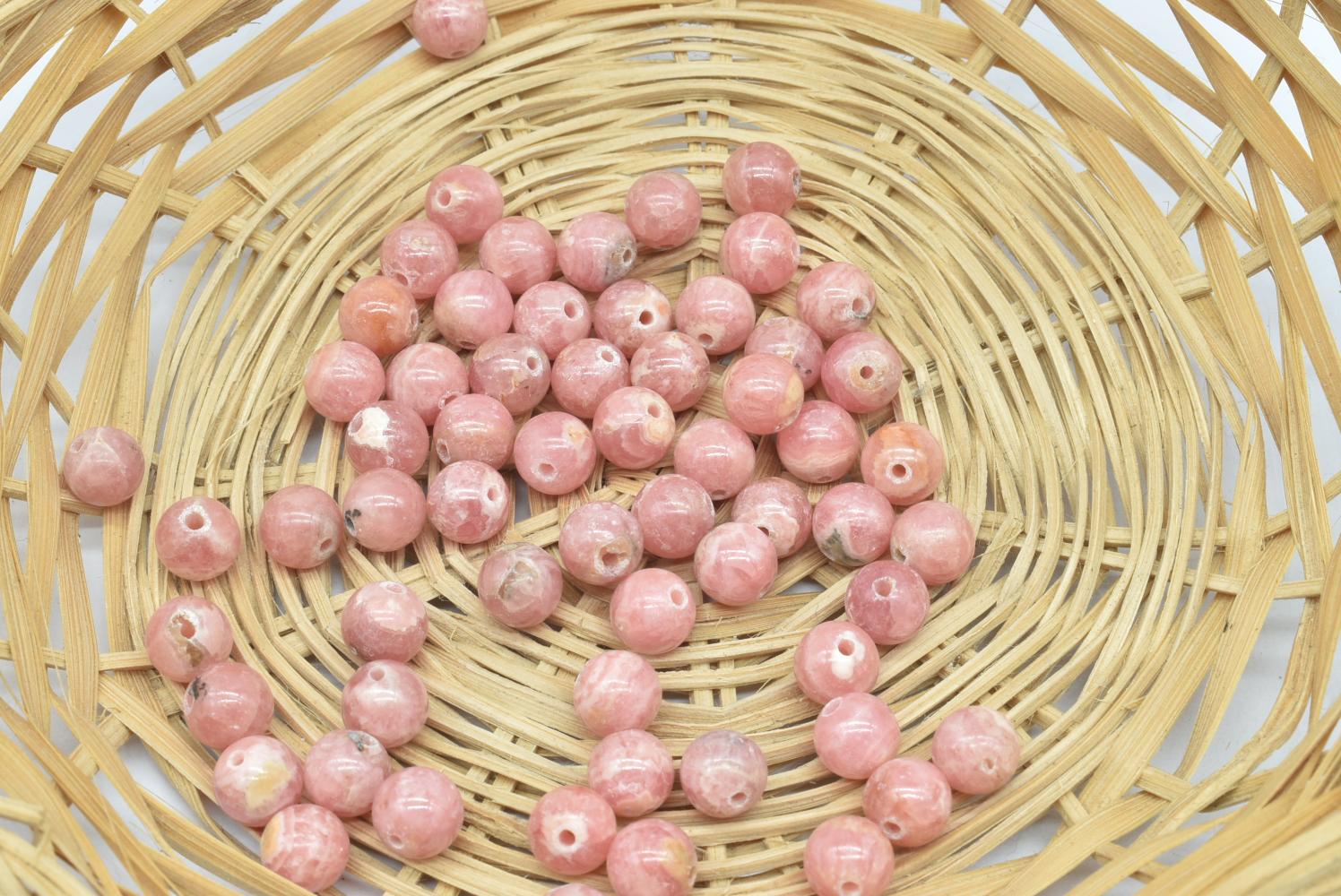 Perline di Rodocrosite 6 mm Forate - 1 Pezzo