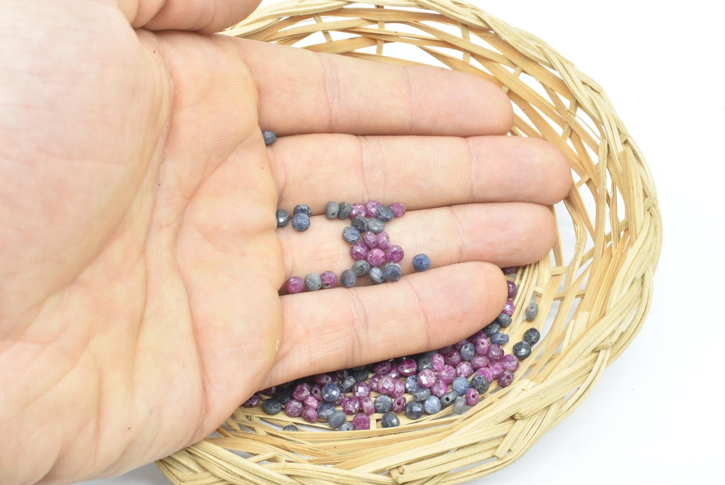 Perline di Rubino 4 mm Forate - 5 Perline