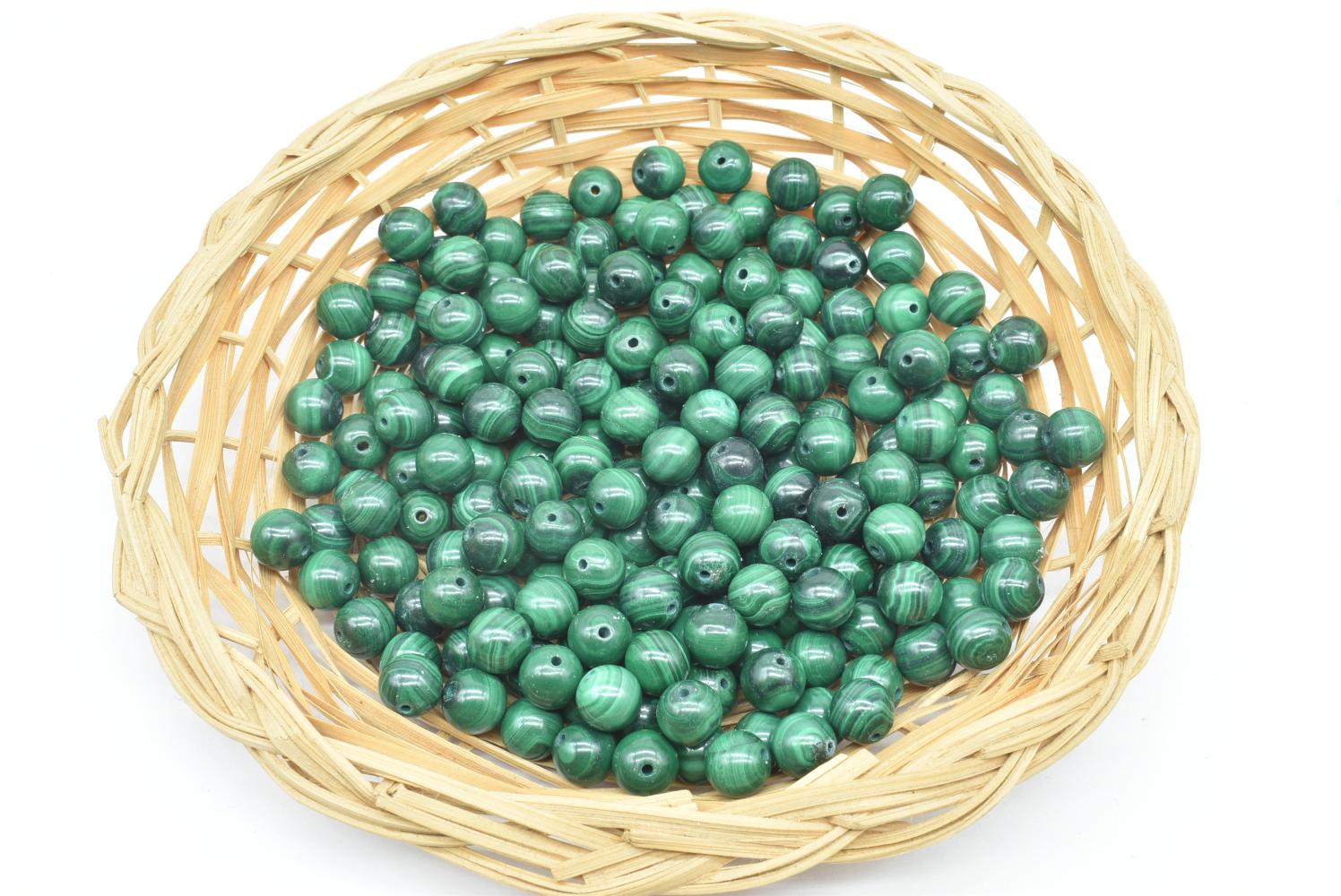 Perline di Malachite 8 mm Forate - 1 Pezzo