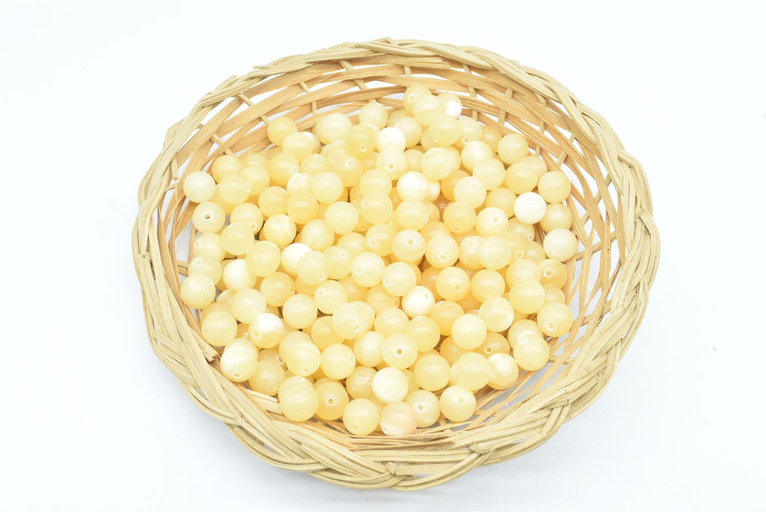 Perline di Calcite Arancio 8 mm Forate - 5 Perline