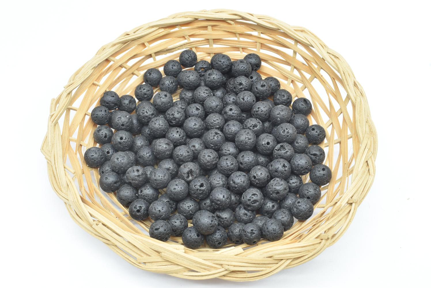 Perline di Lava 9 mm Forate - 5 Perline