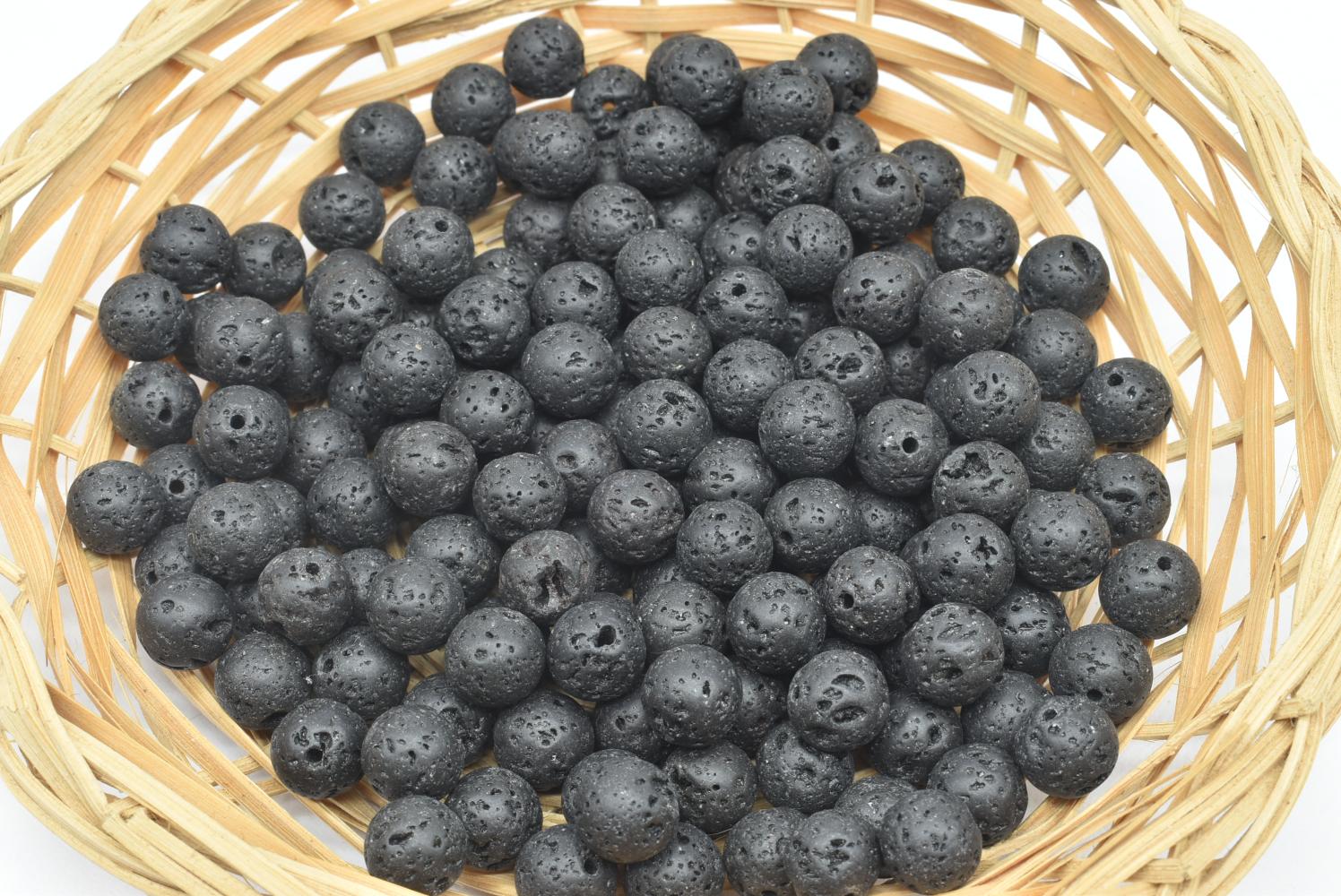 Perline di Lava 9 mm Forate - 5 Perline