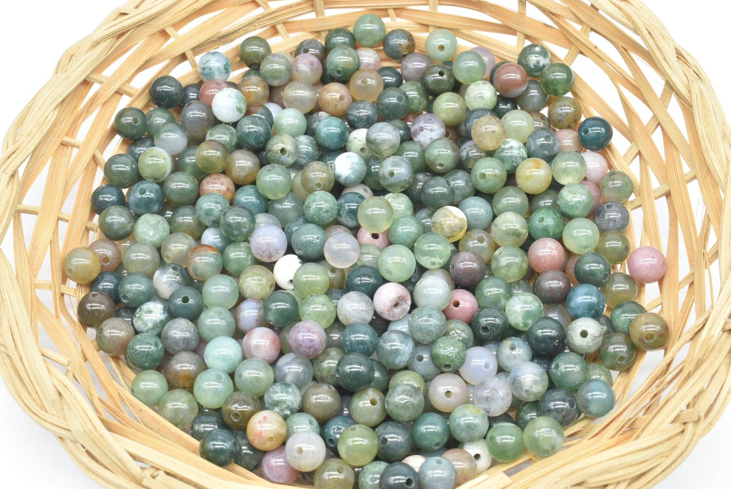 Perline di Agata Indiana 7 mm Forate - 5 Perline