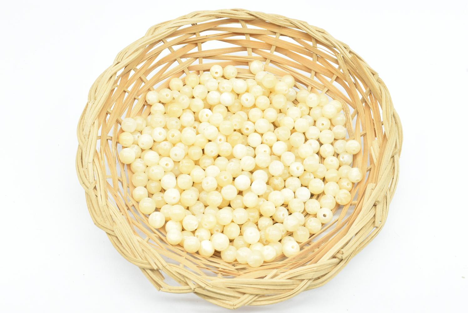 Perline di Calcite Arancio 6 mm Forate - 5 Perline