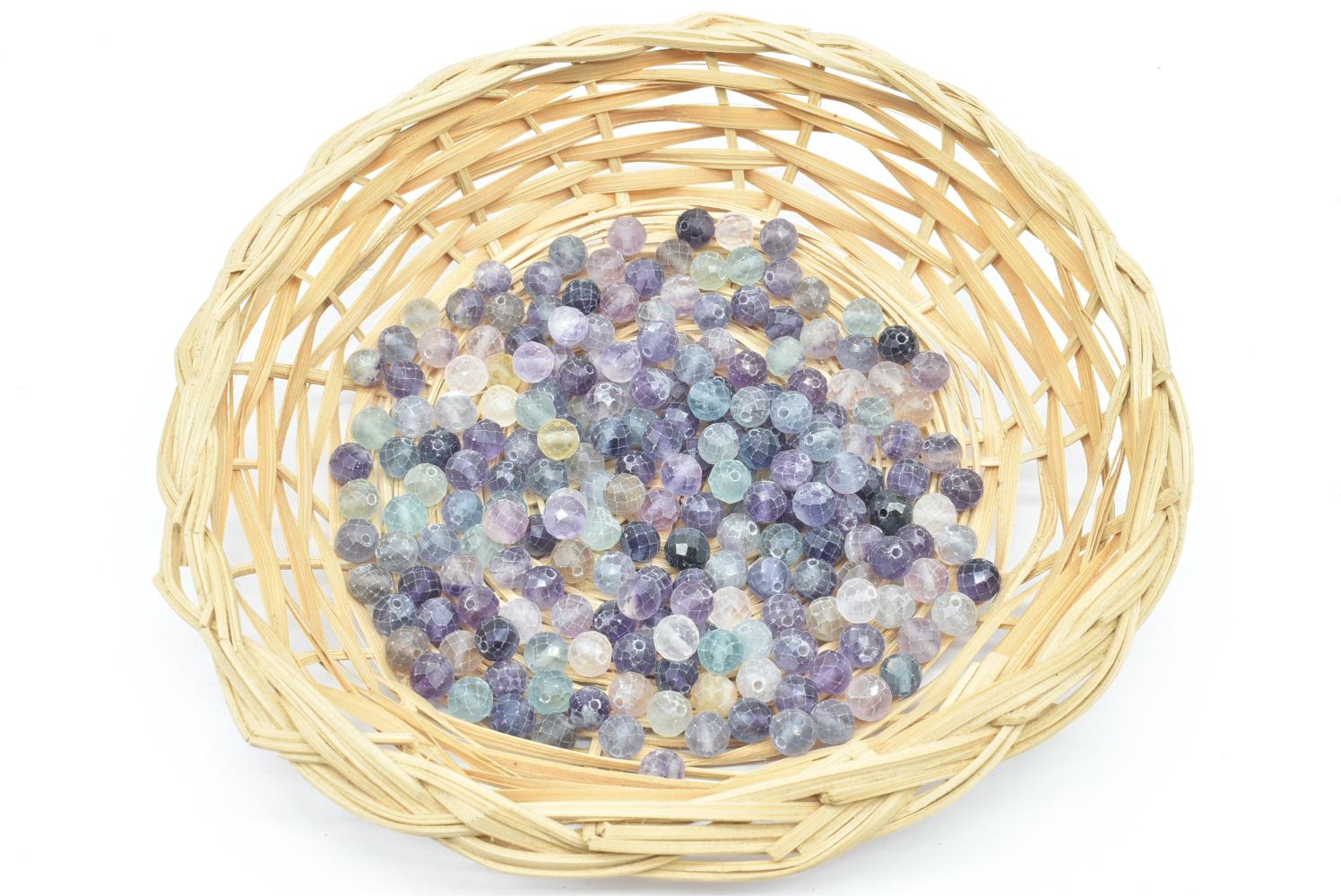 Perline di Fluorite Arcobaleno 6 mm Forate - 5 Perline