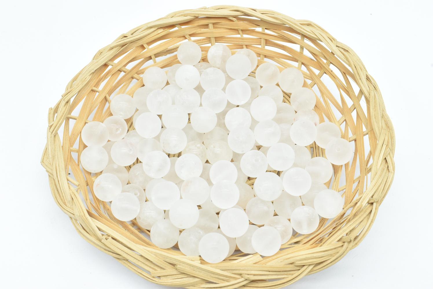 Perline di Quarzo Ialino 10 mm Forate - 5 Perline