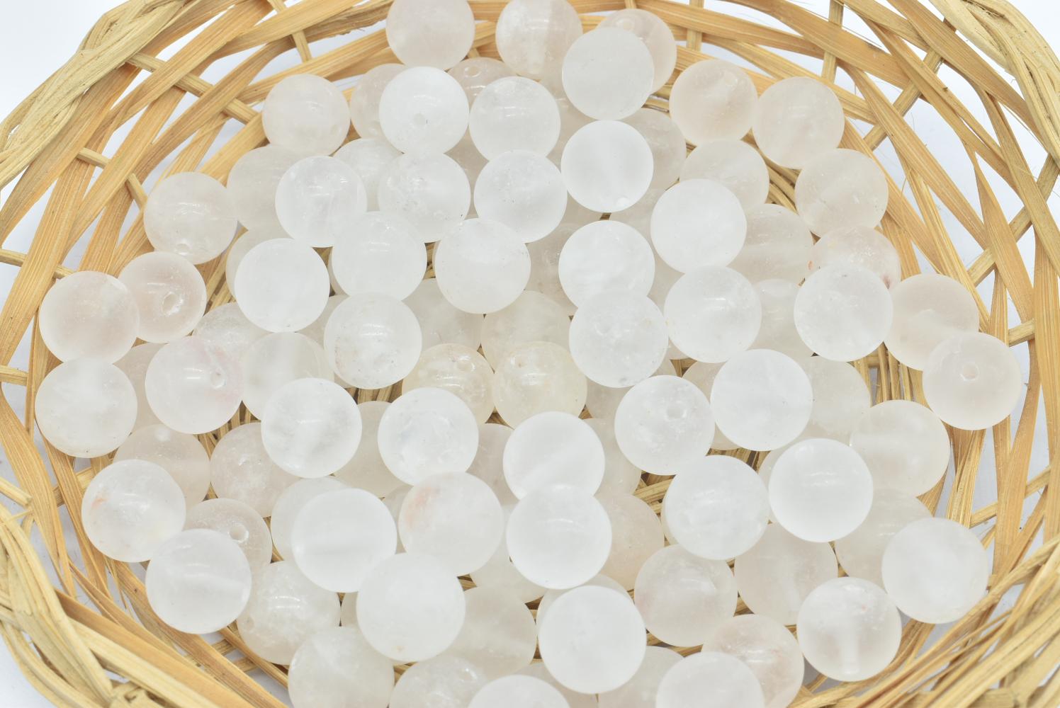 Perline di Quarzo Ialino 10 mm Forate - 5 Perline