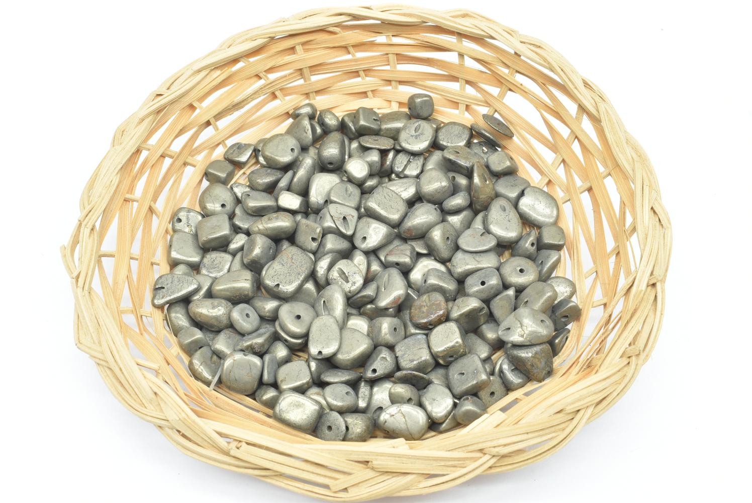 Perline di Pirite 8x6 mm Forate - 5 Perline