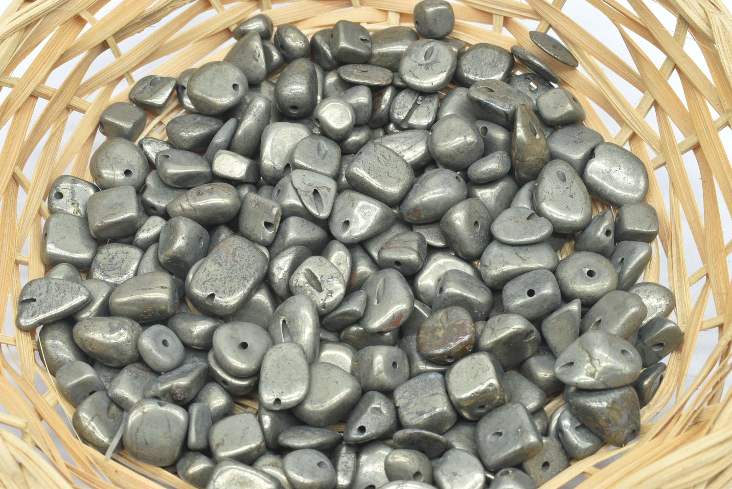 Perline di Pirite 8x6 mm Forate - 5 Perline