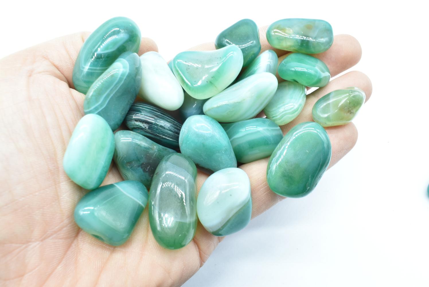 Green Agate (Dye) Tumbled Small