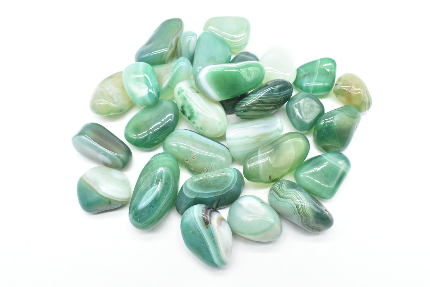 Green Agate (Dye) Tumbled Small