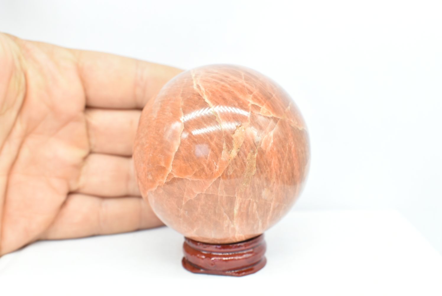 Sfera di Pietra di Luna Arancio 6.3 cm