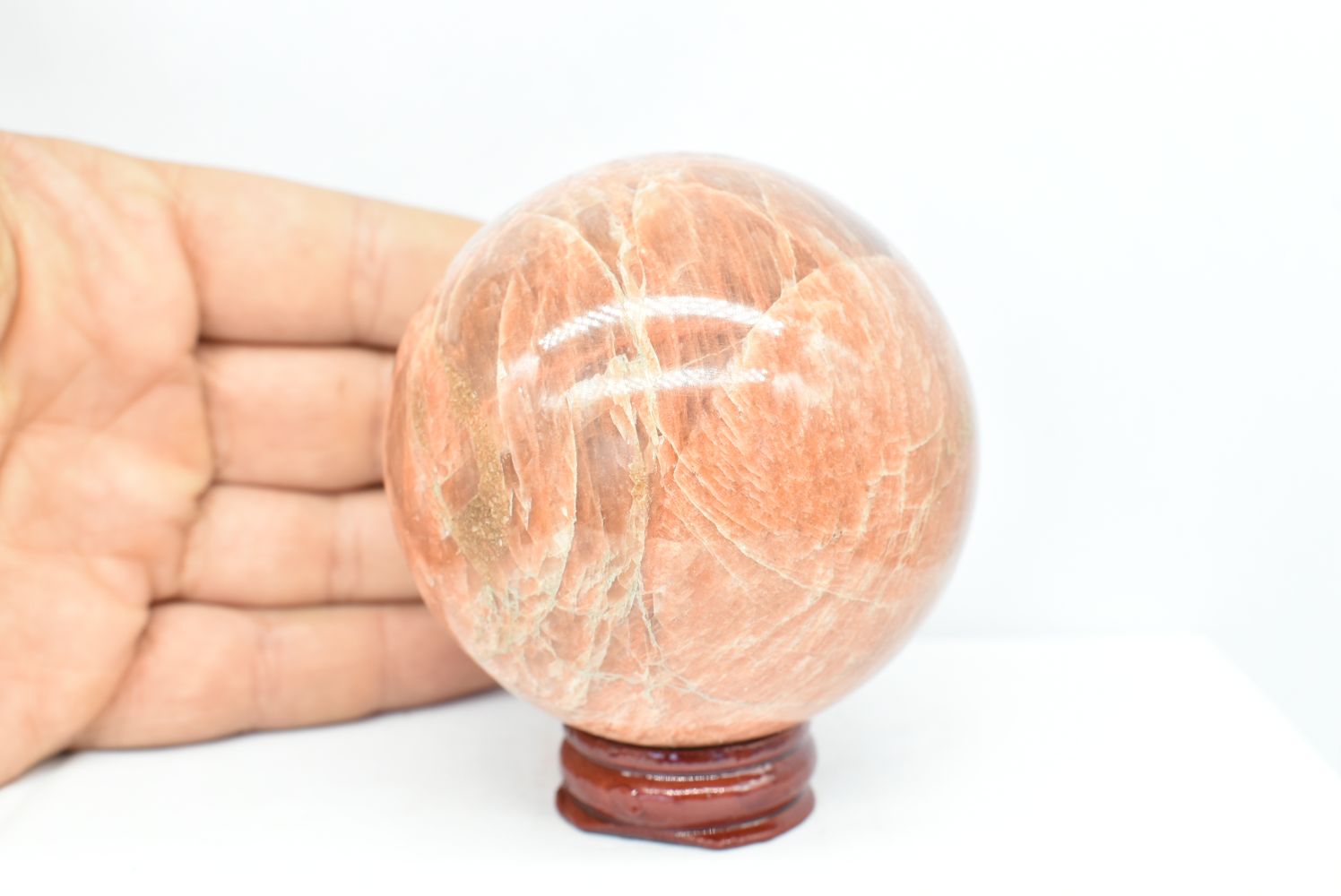 Sfera di Pietra di Luna Arancio 6.7 cm