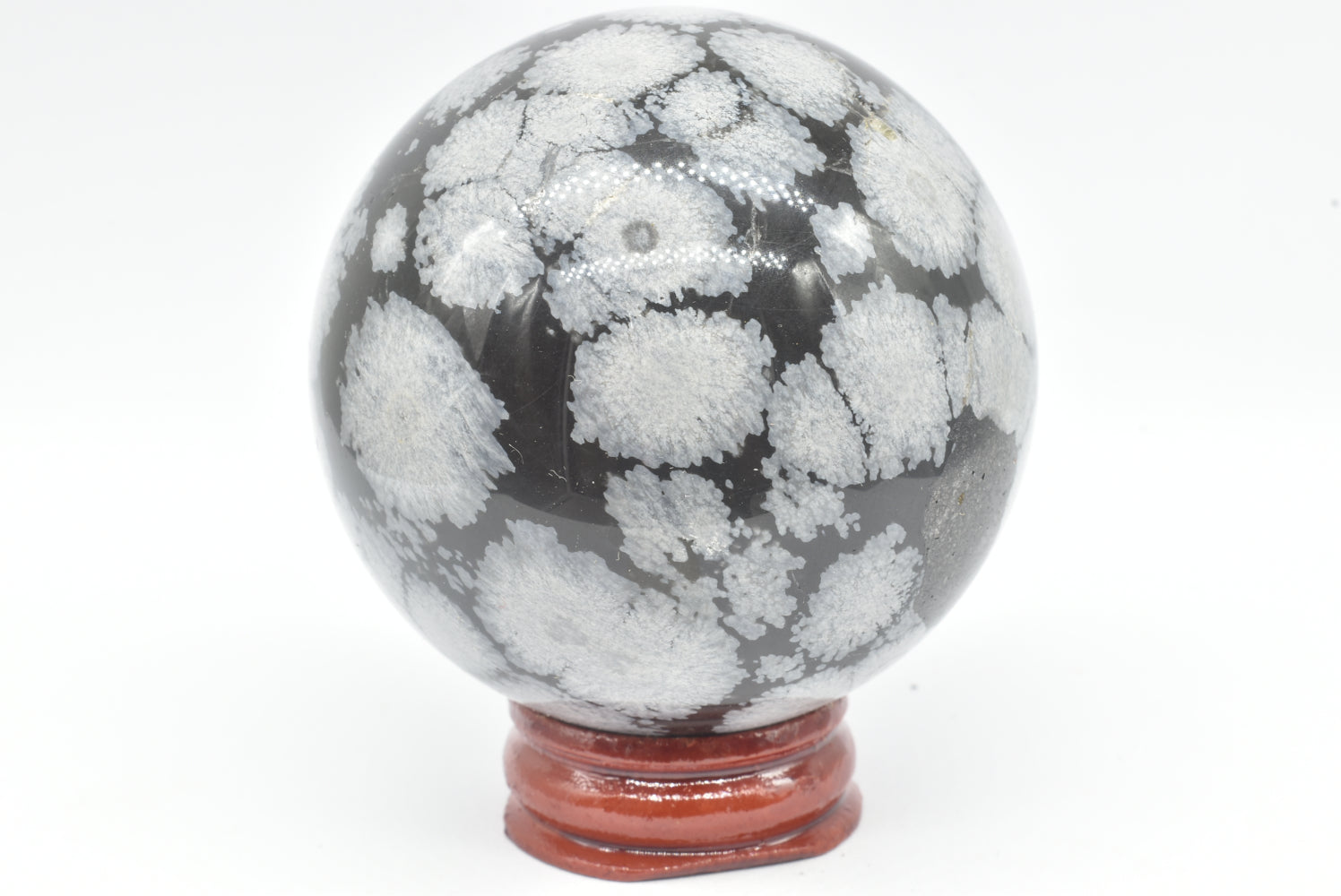 Sfera di Ossidiana fiocco di neve 6 cm