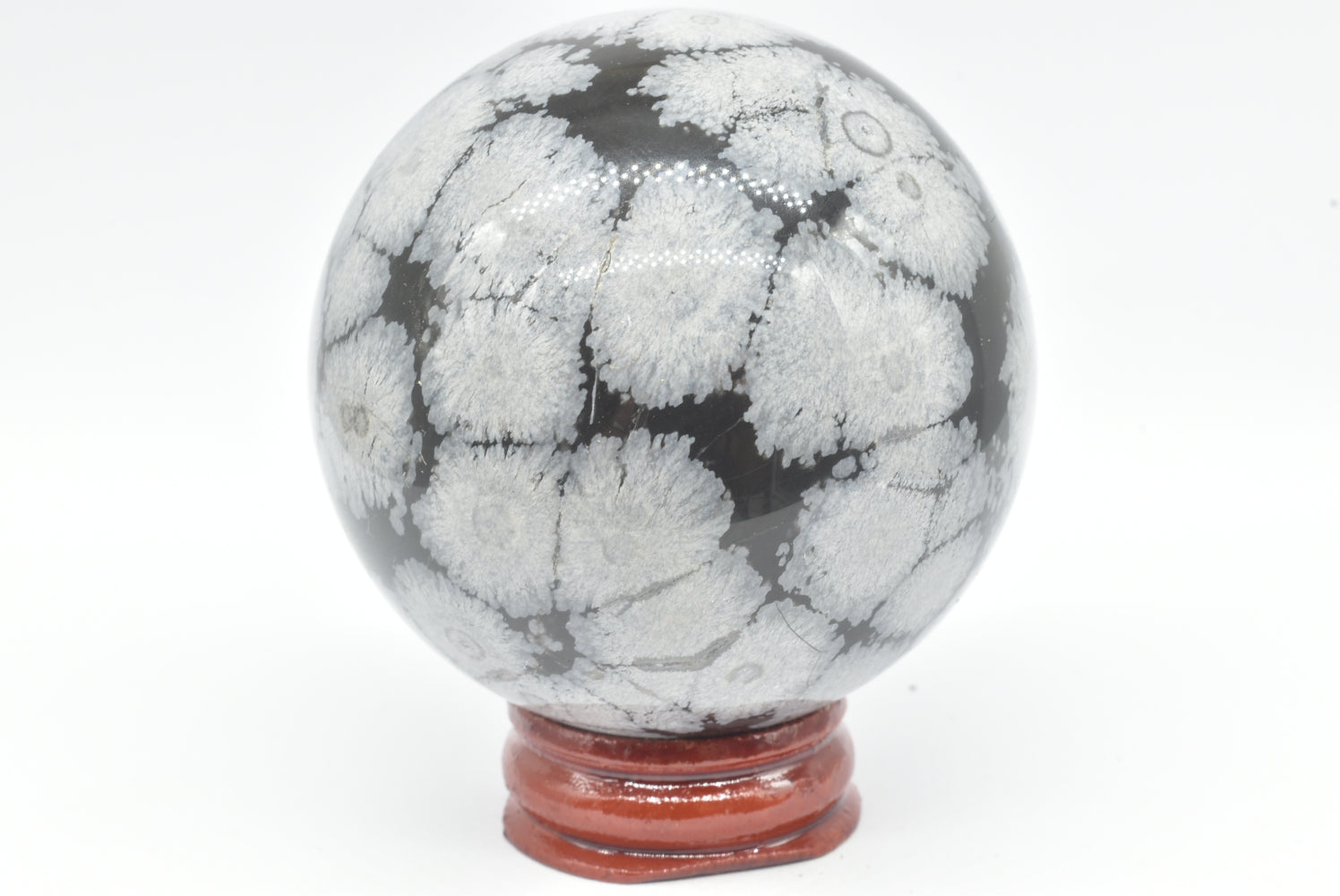 Sfera di Ossidiana fiocco di neve 6 cm