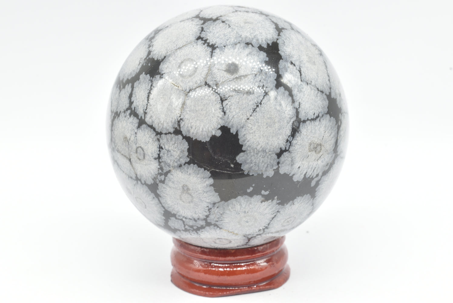 Sfera di Ossidiana fiocco di neve 6 cm