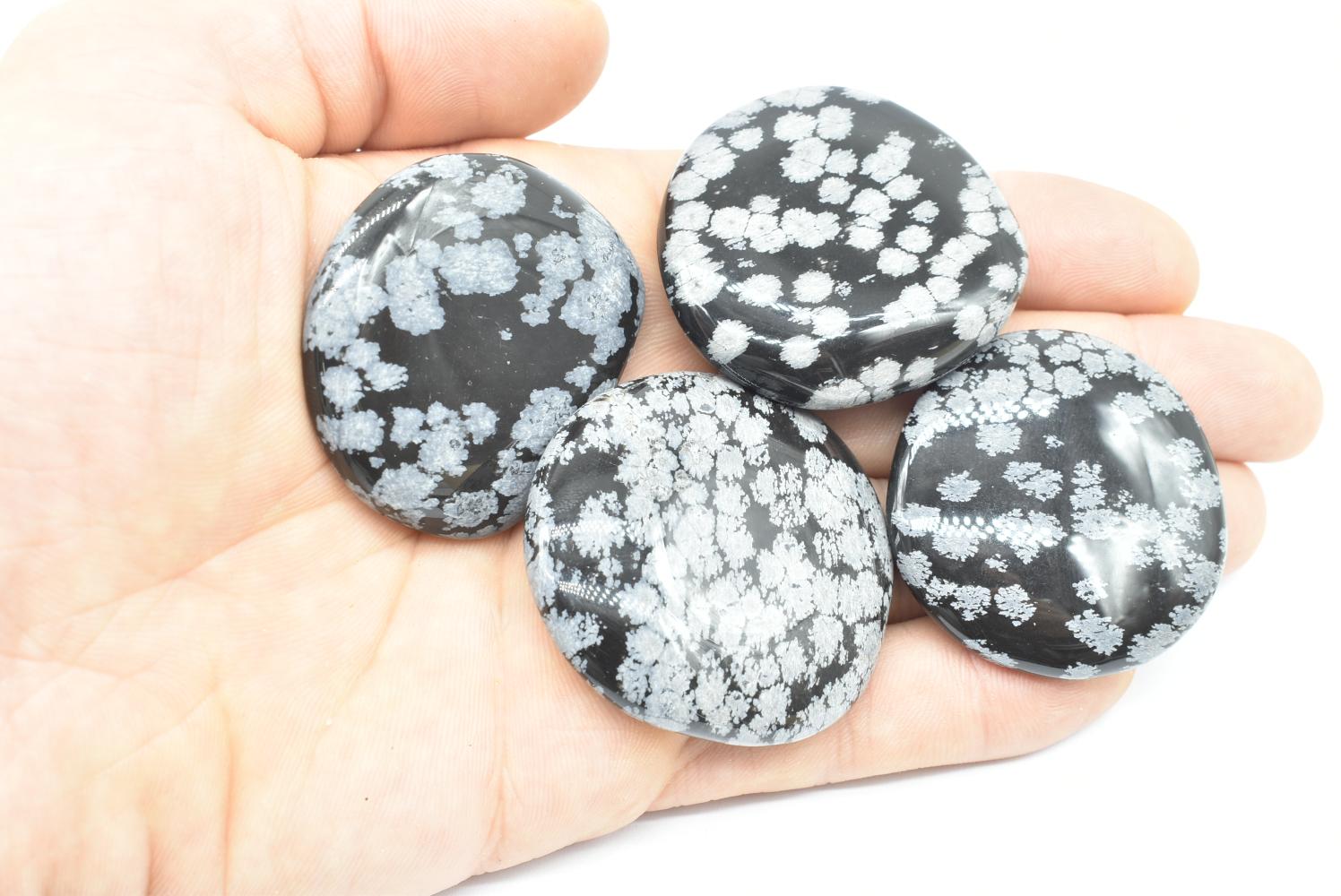 Flat Snowflake Obsidian