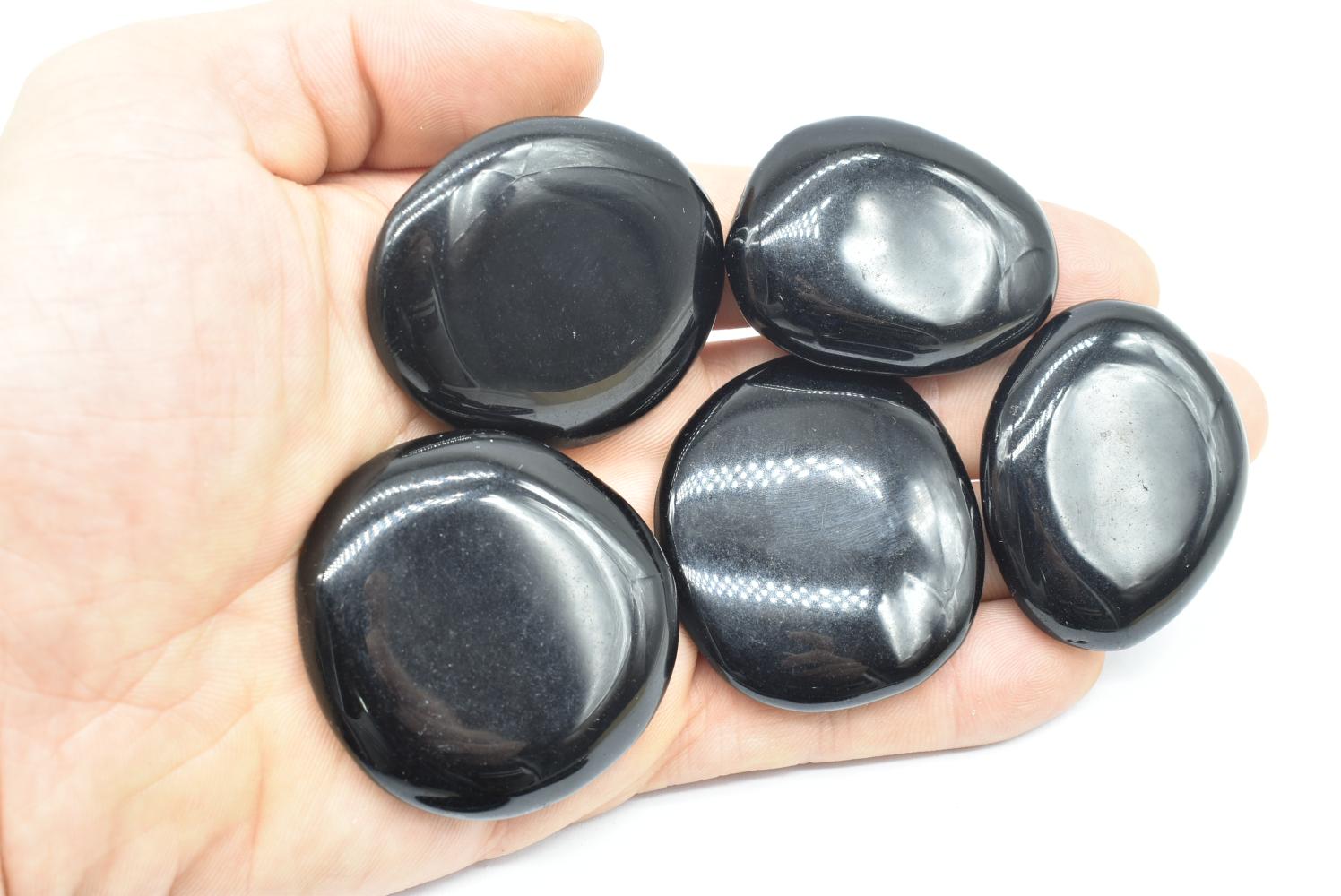 Flat Black Obsidian Tumbled