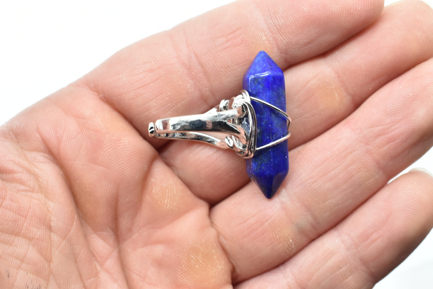 Adjustable Lapis Lazuli tip ring