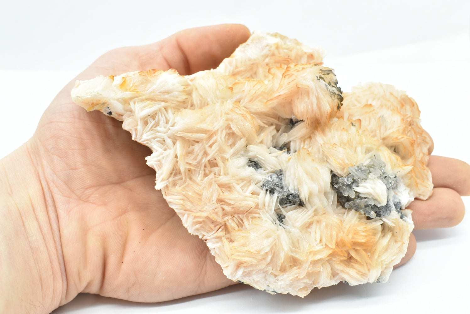 Barite on Galena with Calcite