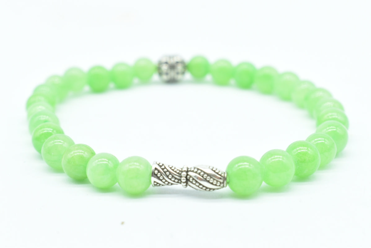 Bracelet with Dyed Elastic Jade Stones