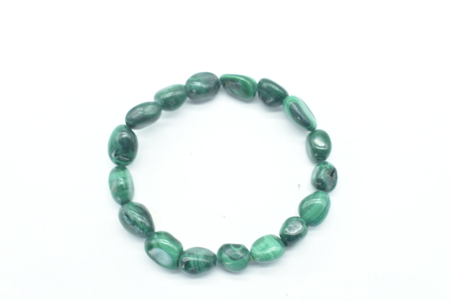 Elasticized Natural Malachite Stones Bracelet