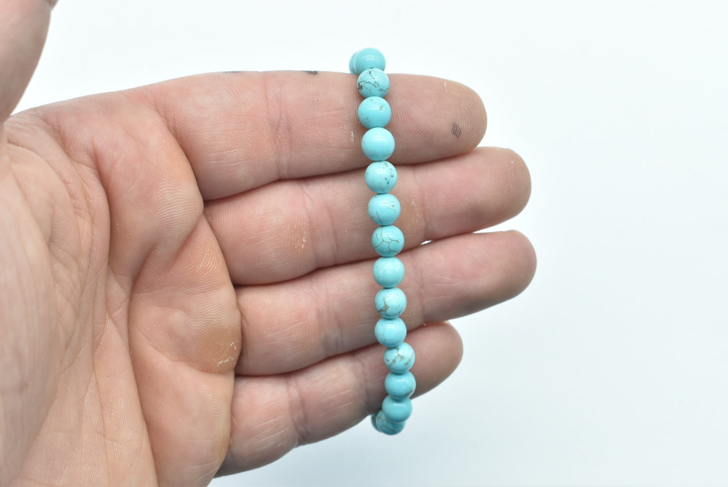 Bracciale con Perle di Turchese Naturale Elasticizzato