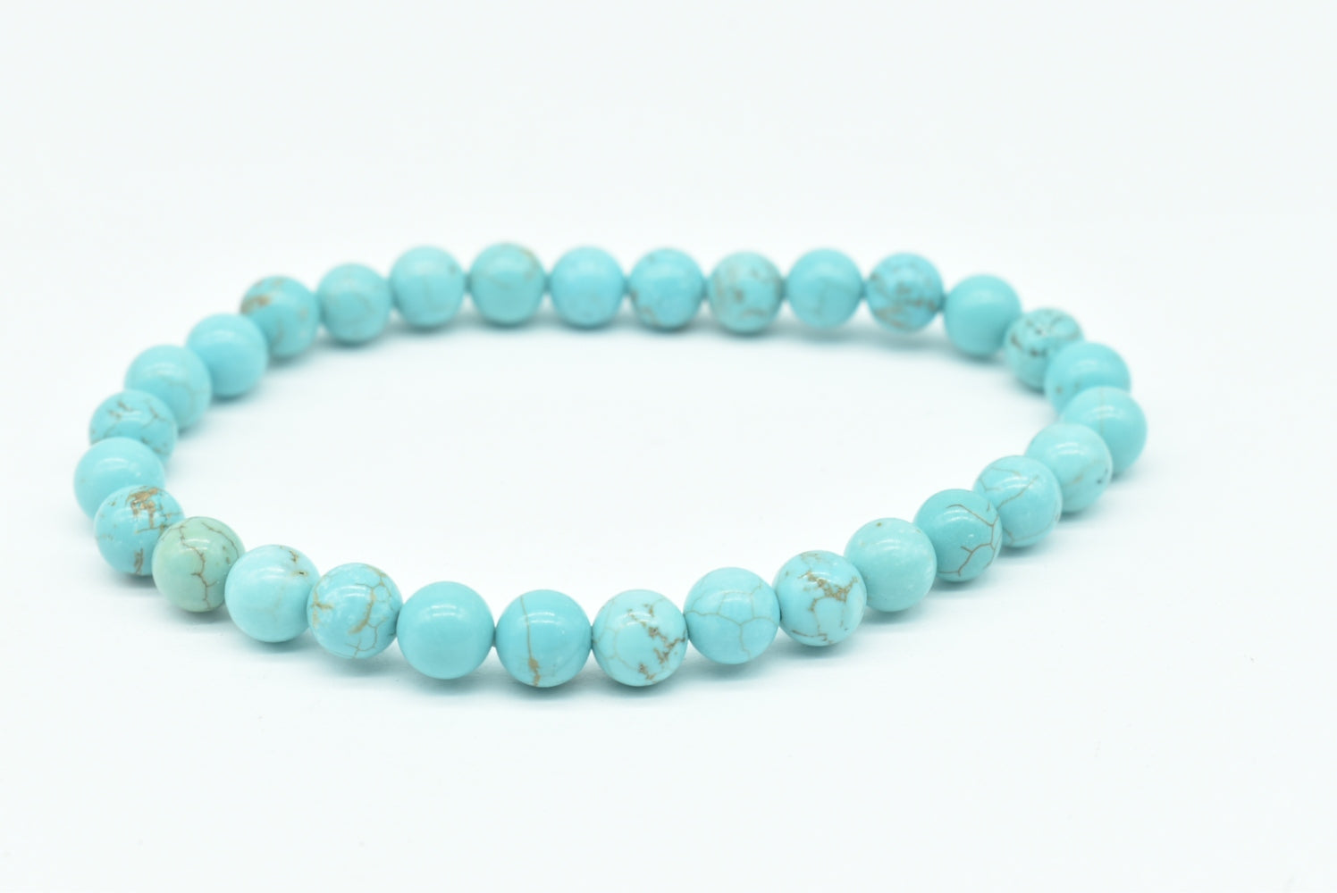 Bracciale con Perle di Turchese Naturale Elasticizzato