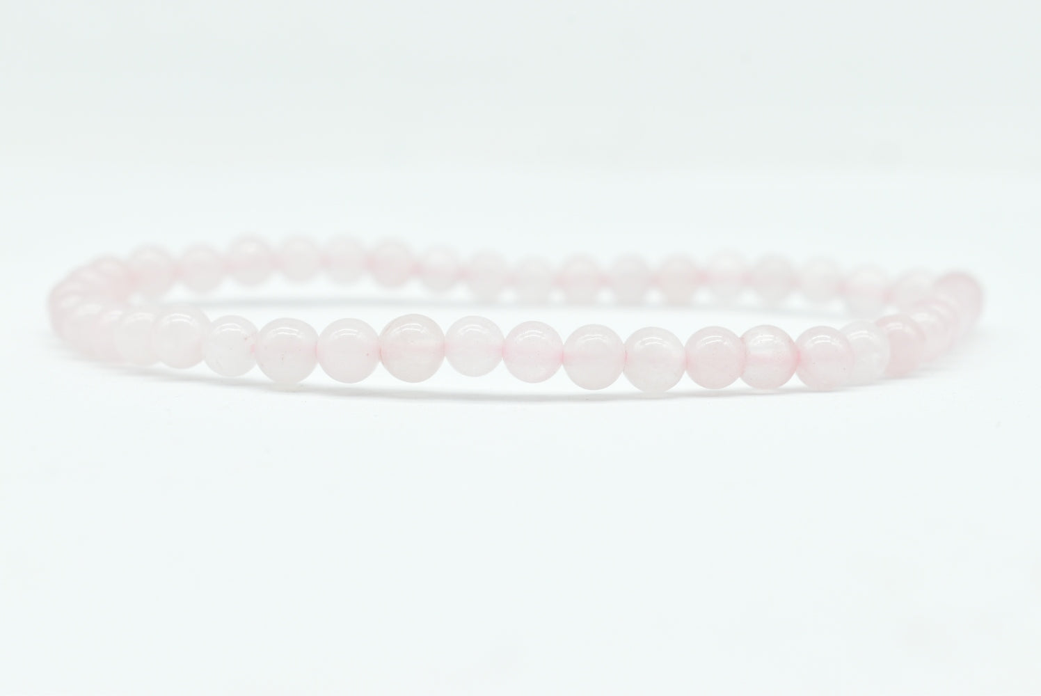 Bracciale Perline di Quarzo Rosa Elasticizzato