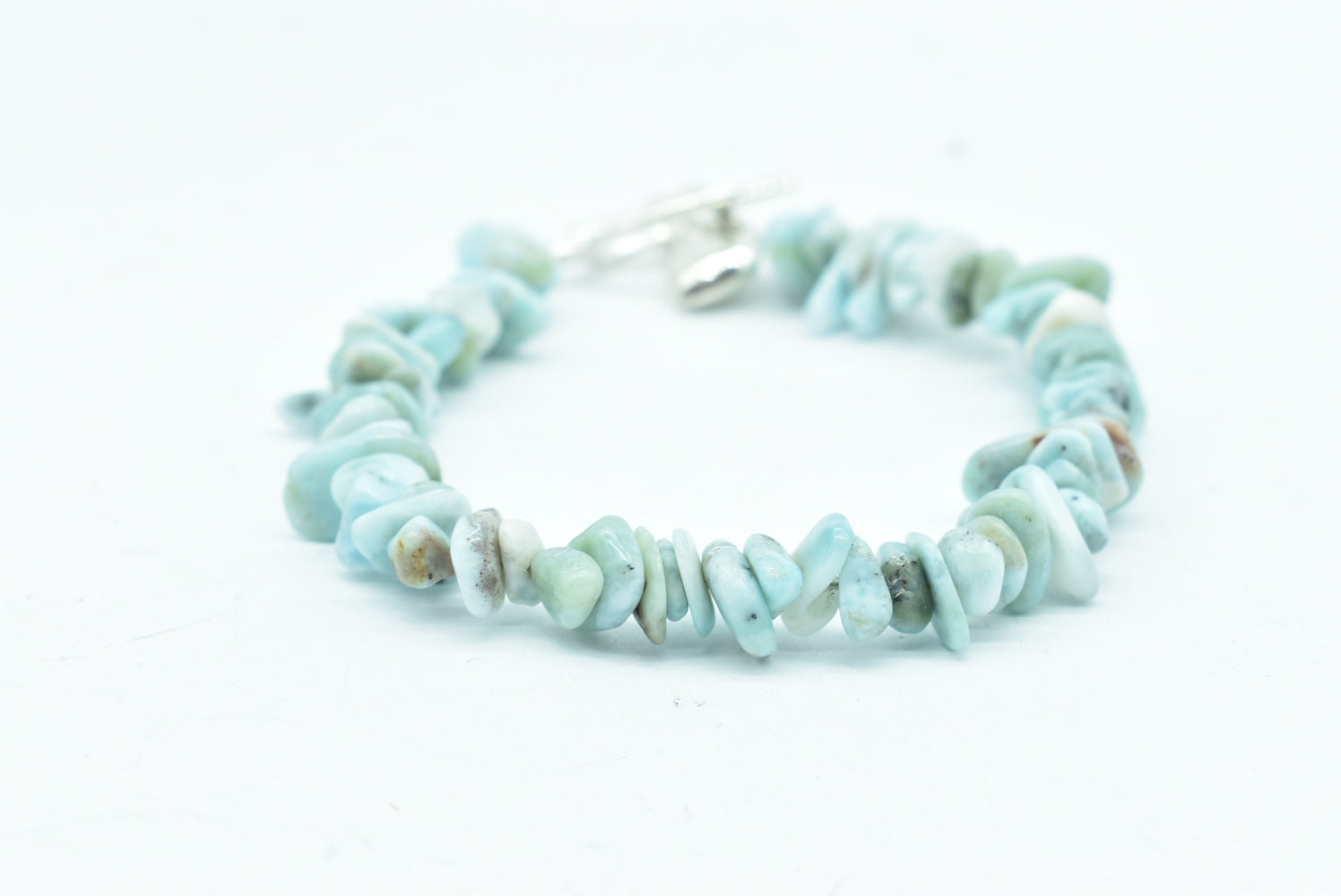 Larimar Stones bracelet with brass alloy supports