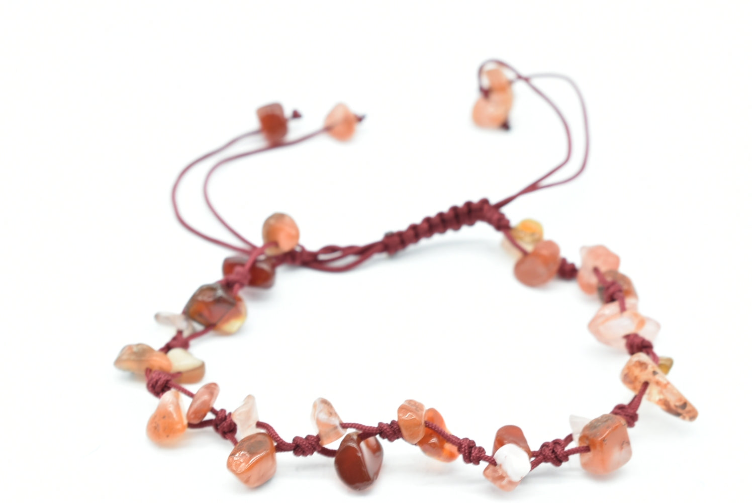 Carnelian Stones Stretch Bracelet with Nilon Thread