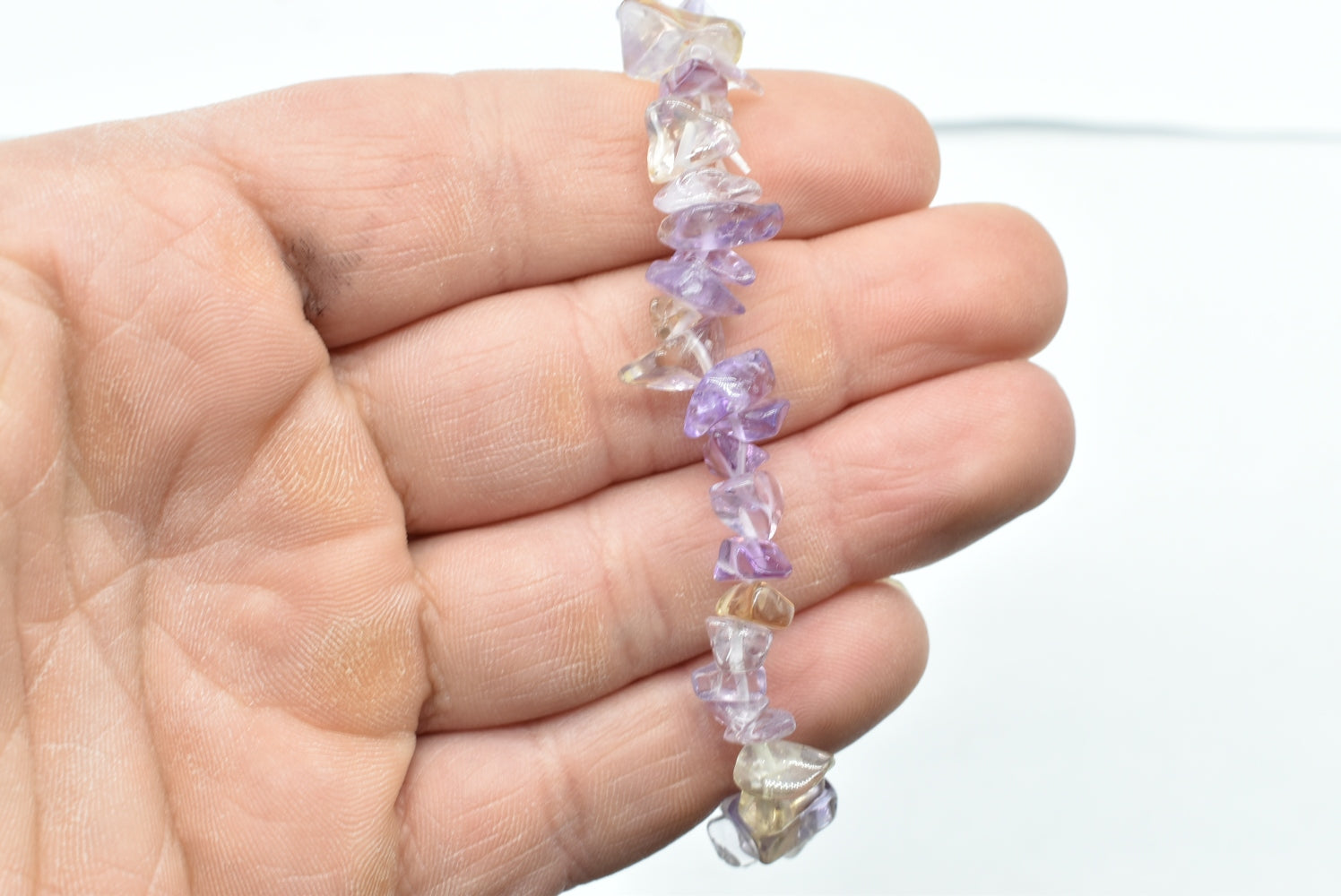 Elasticized Ametrine chips bracelet