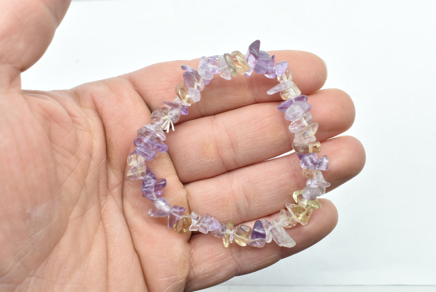 Elasticized Ametrine chips bracelet