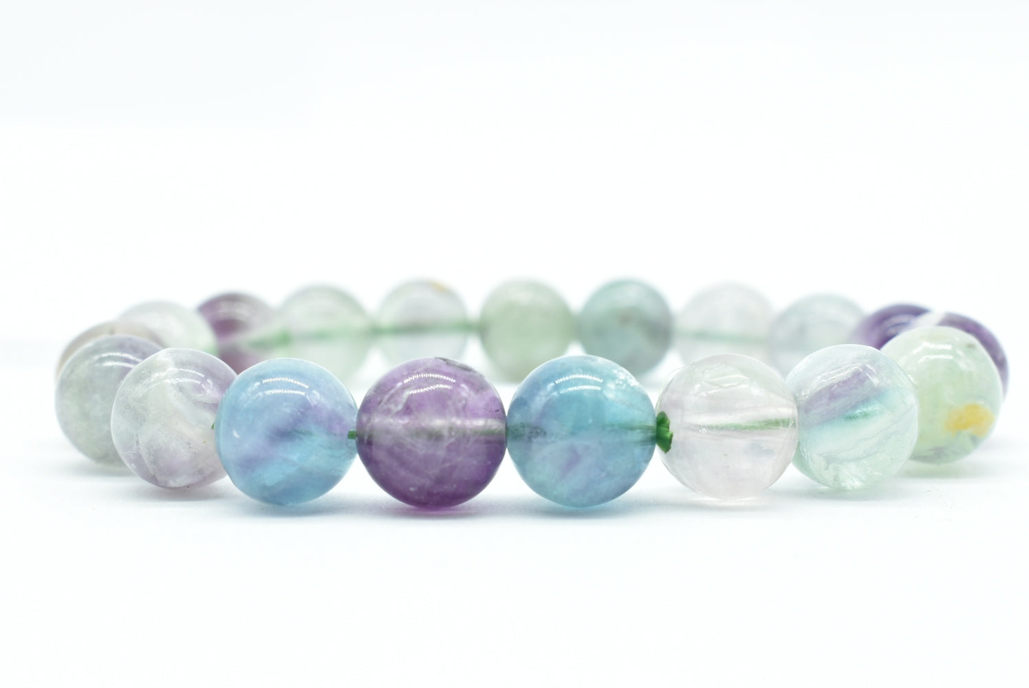 Bracciale con Perline di Fluorite Elasticizzato