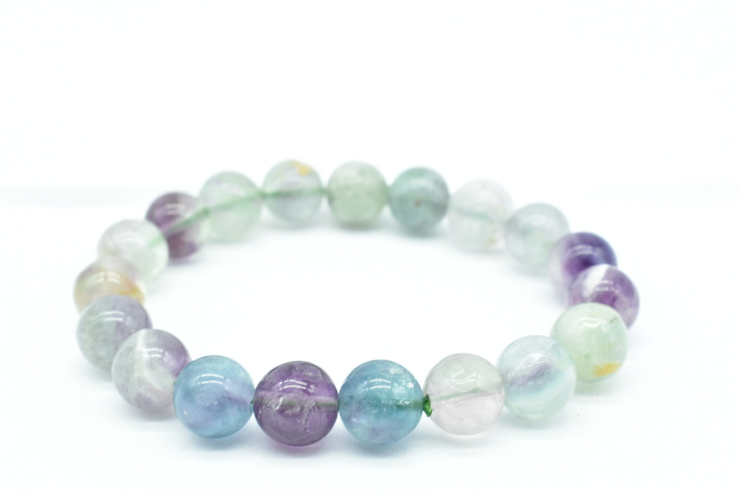 Bracciale con Perline di Fluorite Elasticizzato