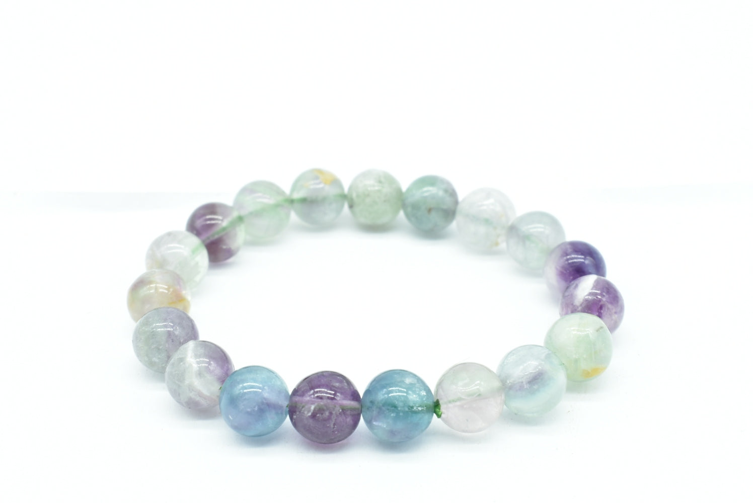 Bracciale con Perline di Fluorite Elasticizzato