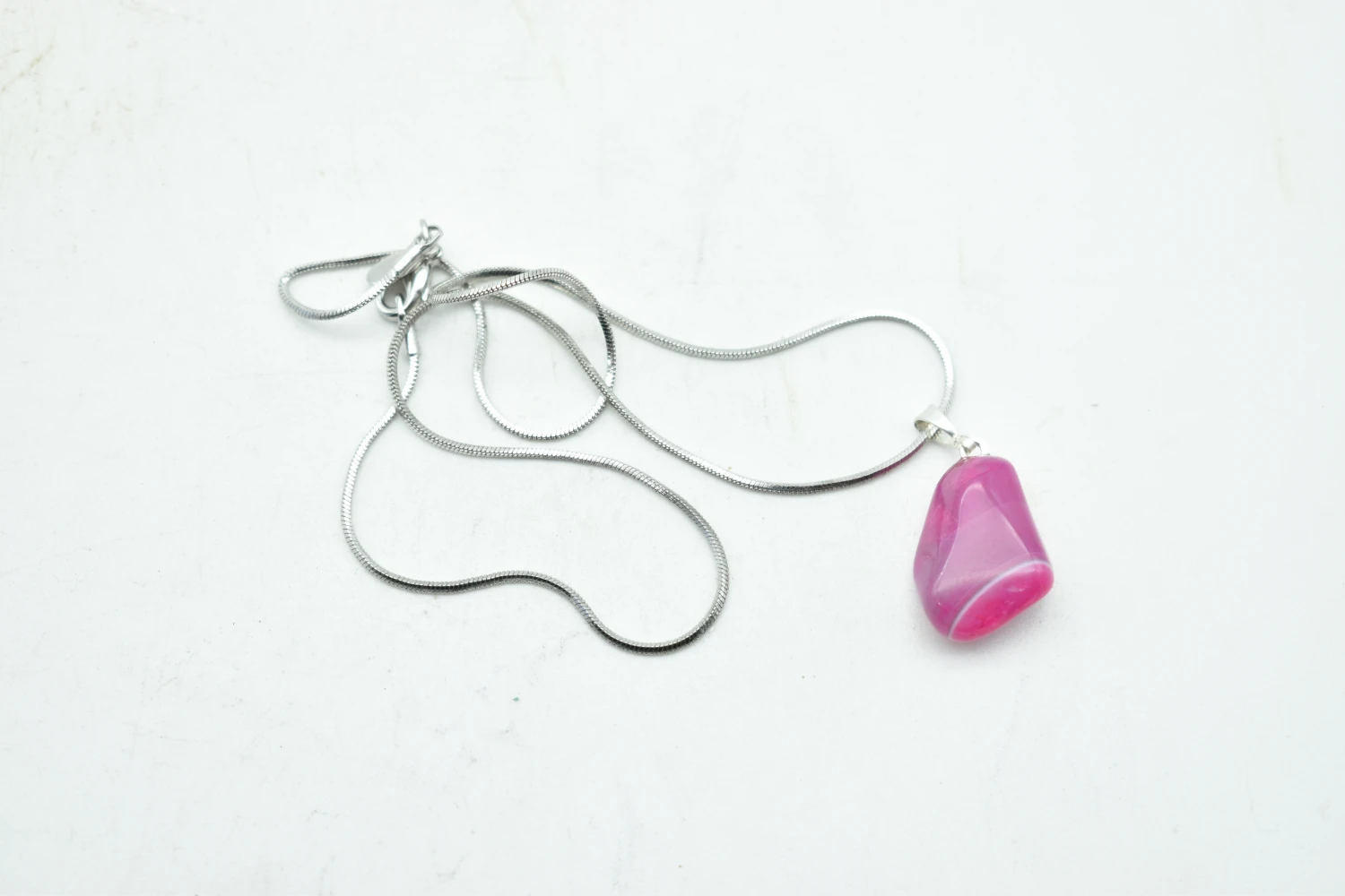 Tumbled Fuchsia Agate Pendant