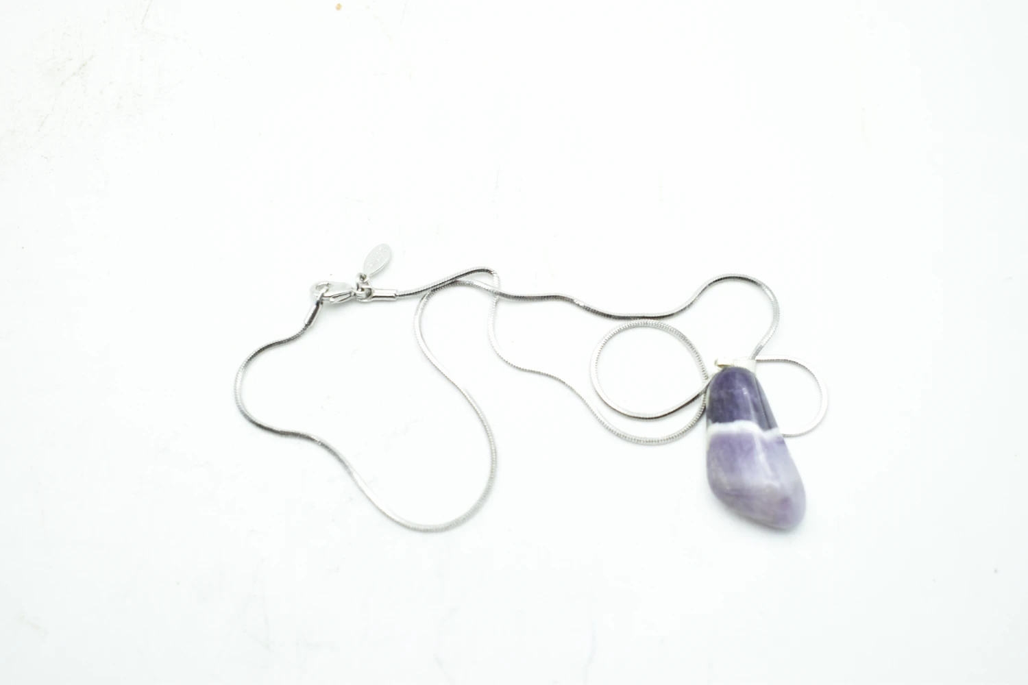 Tumbled Chevron Amethyst Pendant