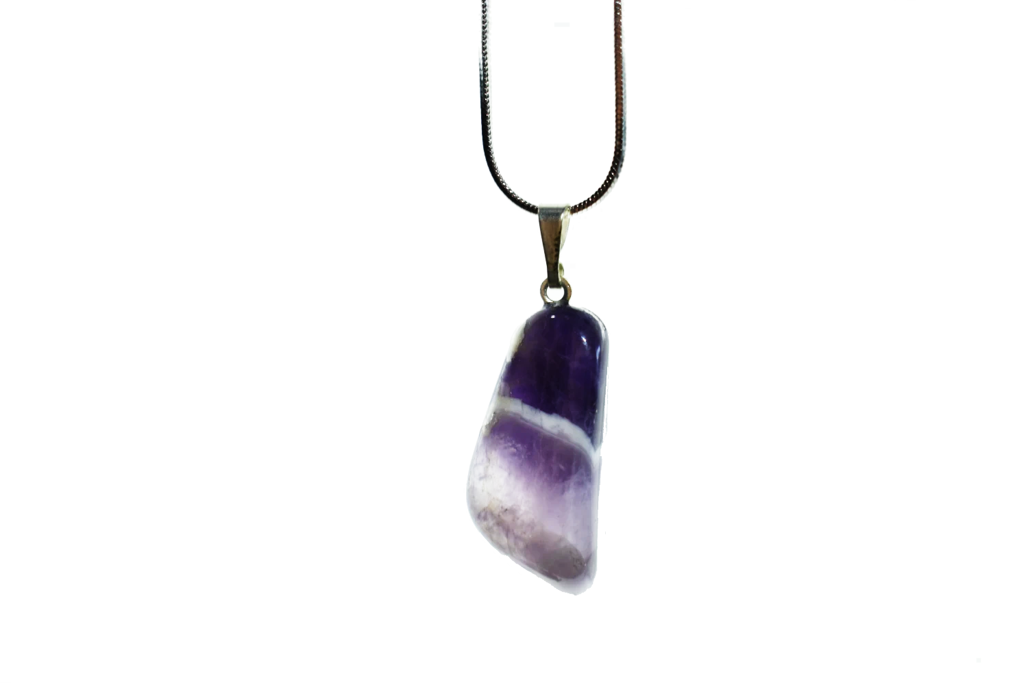 Tumbled Chevron Amethyst Pendant