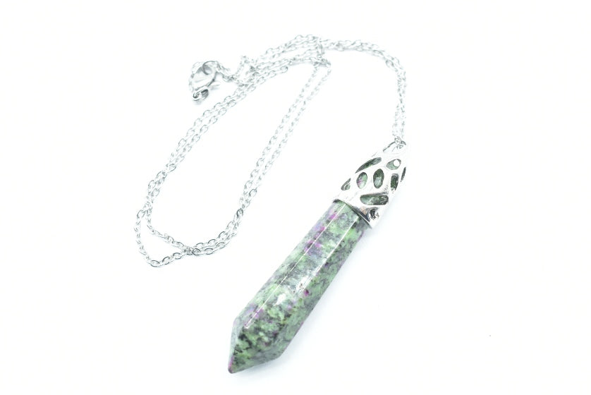 Point of Ruby Pendant in Zoisite