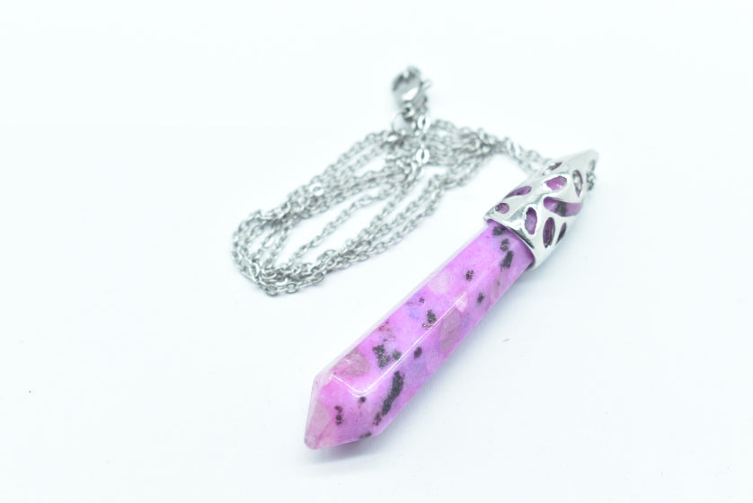 Large Polished Rhodonite Point Pendant