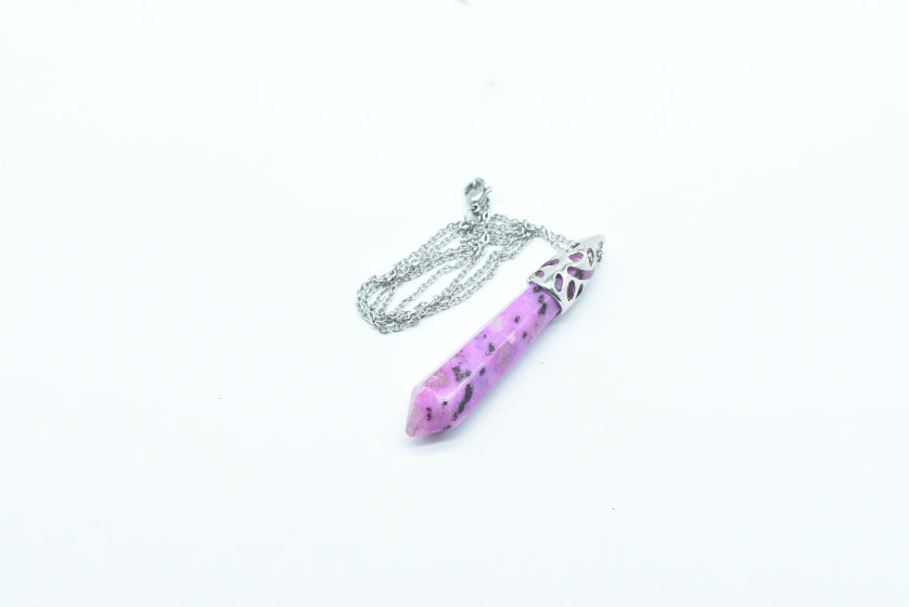 Large Polished Rhodonite Point Pendant