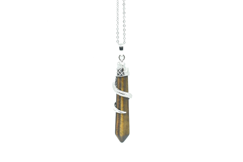 Tiger Eye with Snake tip pendant