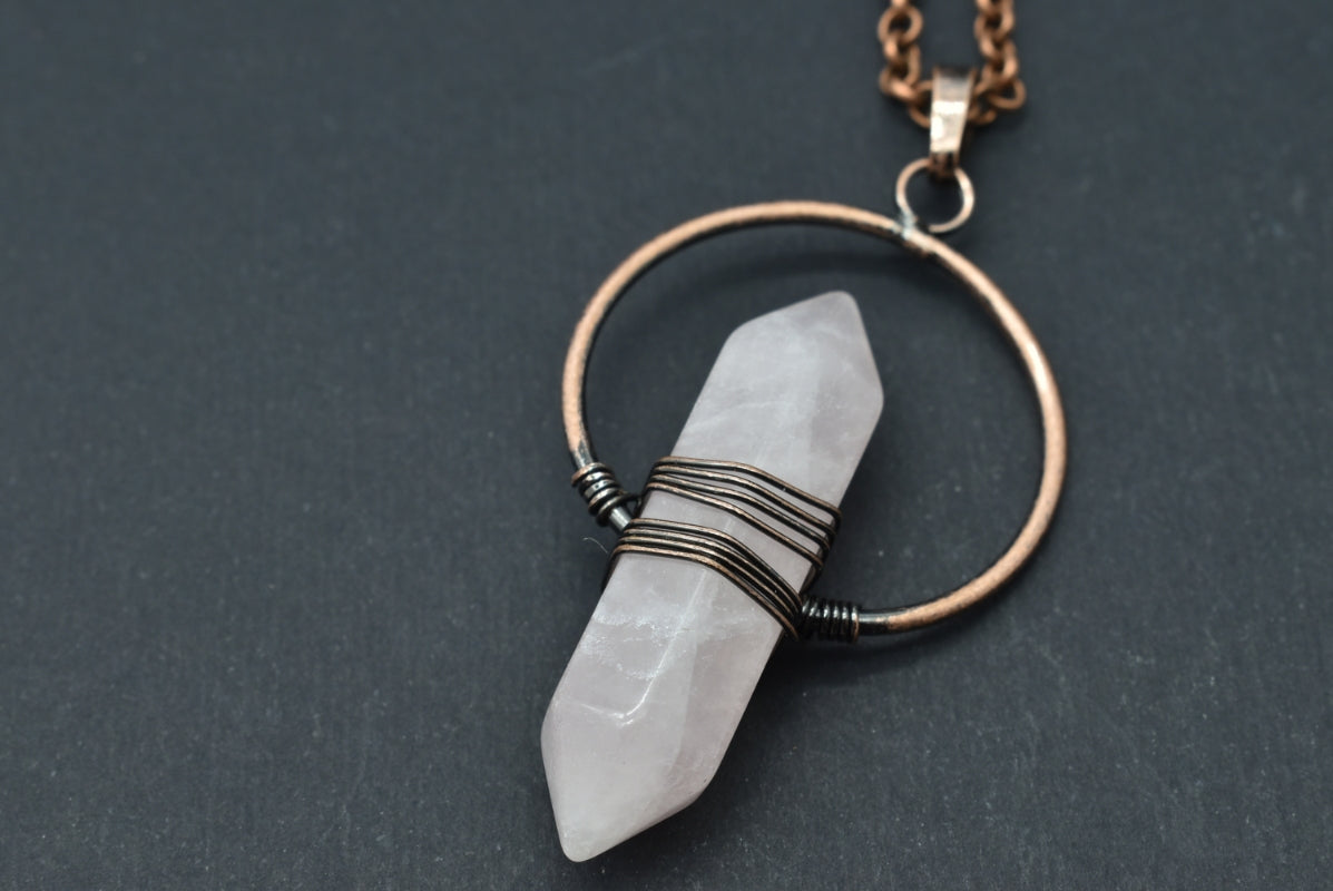 Pendulum for Dowsing with Rose Quartz tip