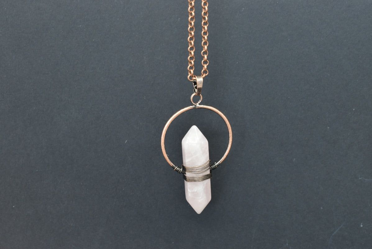 Pendulum for Dowsing with Rose Quartz tip