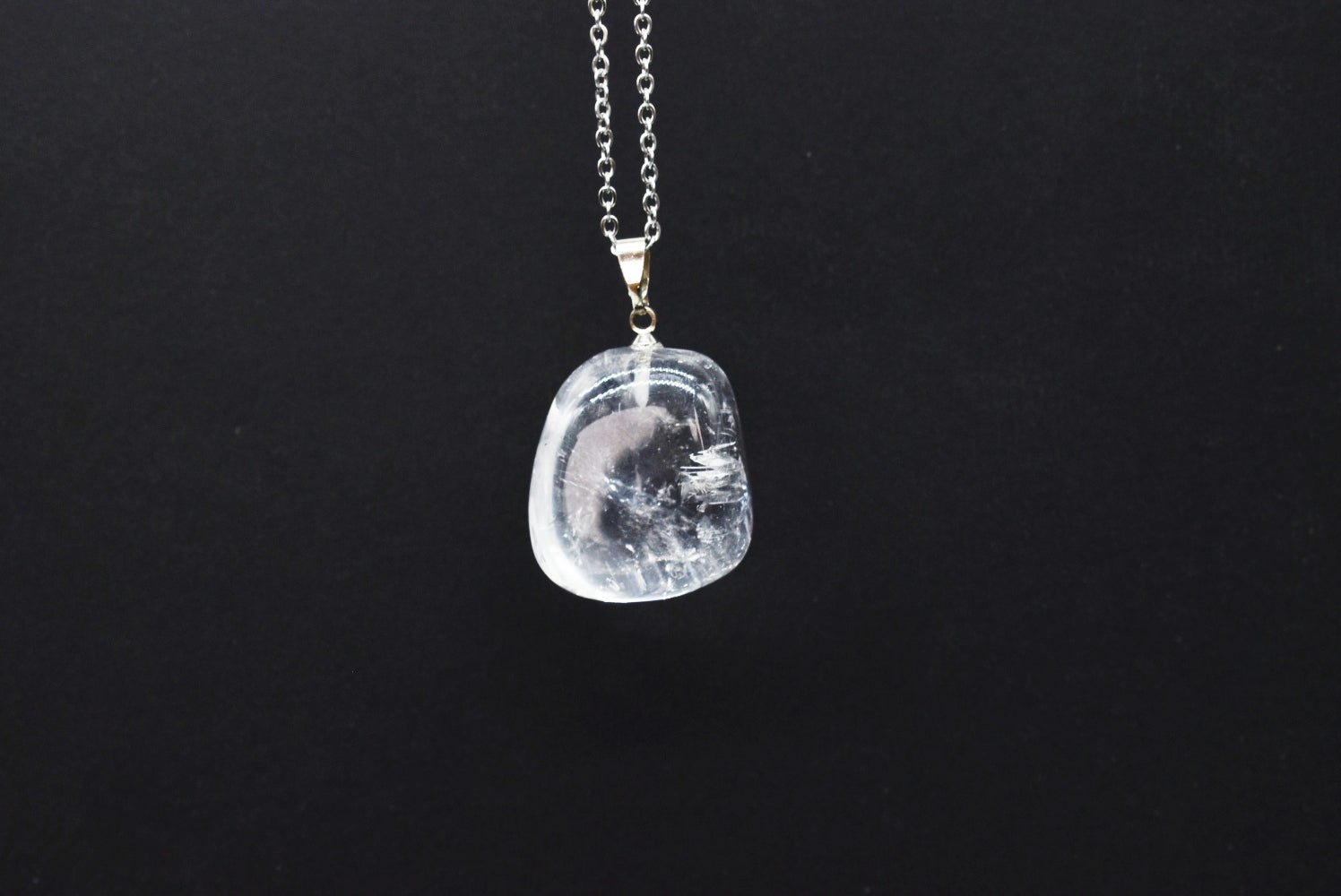 Tumbled Rock Crystal Pendant - Hyaline Quartz