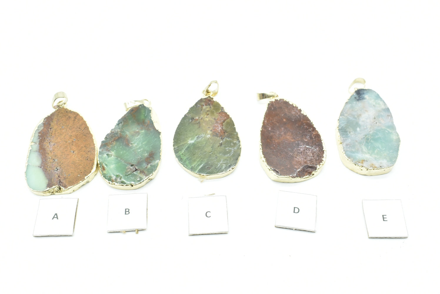 Slice of Chrysoprase and Australian Jade Pendant